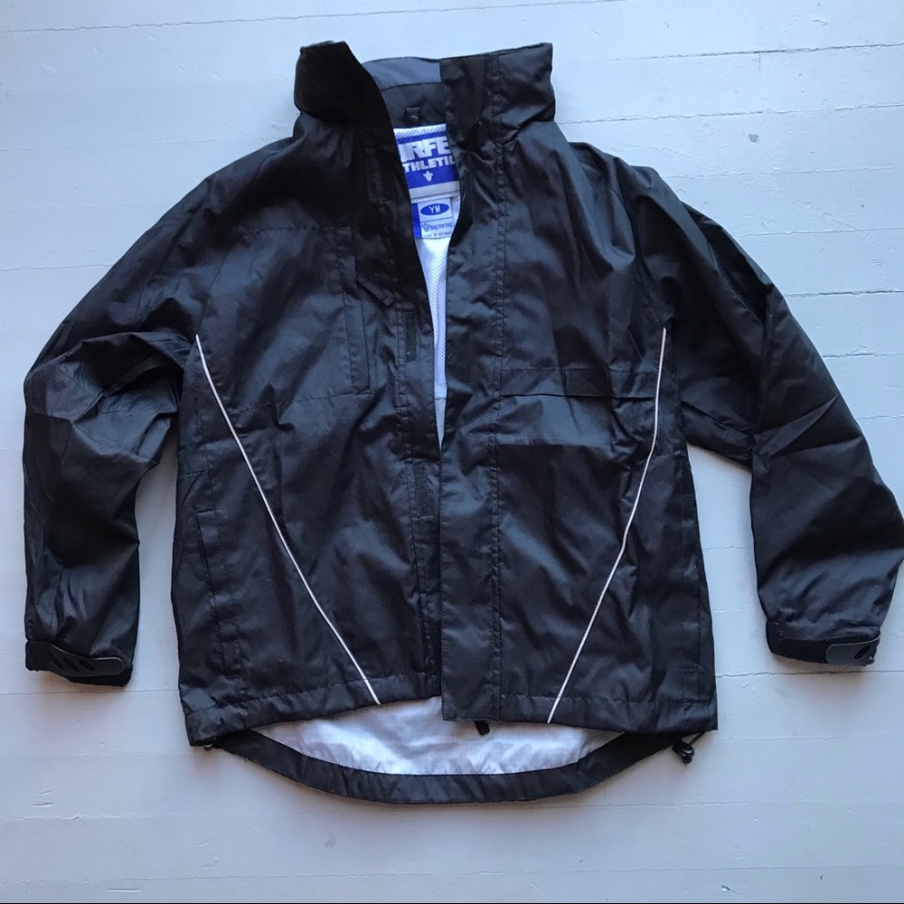 Turfer athletic black windbreaker jacket